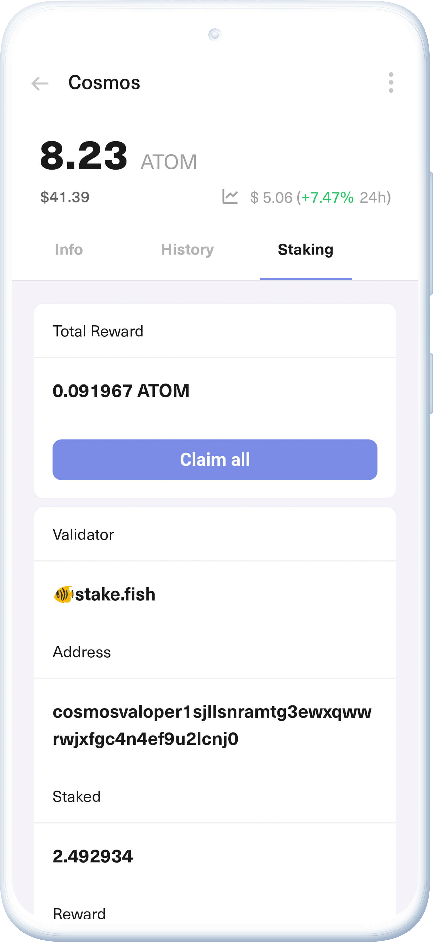 Stake Cosmos ATOM